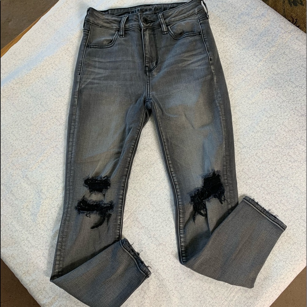 ❤️HiRise Smoky Gray/Brown Jeans